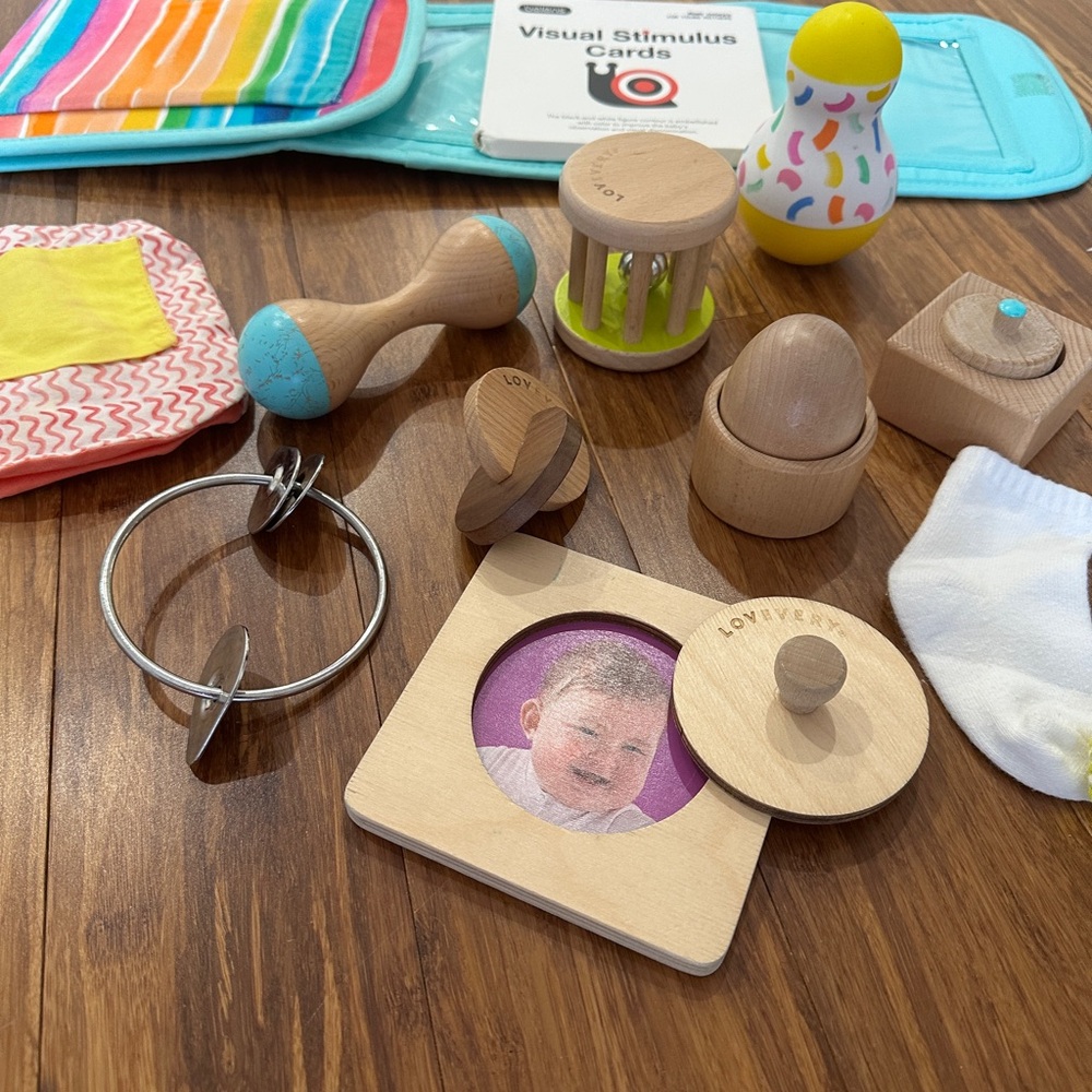 LOVEVERY Wooden Baby Sensory Toy Set